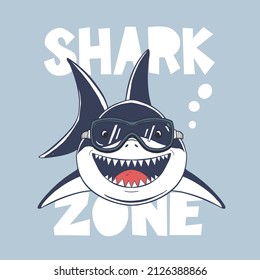 Cute shark zone print icon