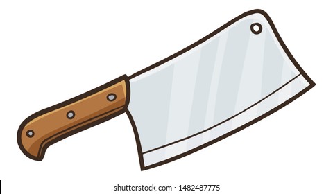 cute sharp machete in cartoon style ready to use
