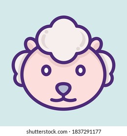 Cute sheep animal cartoon design