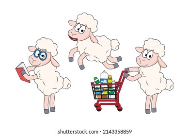 cute sheep animal cartoon graphic