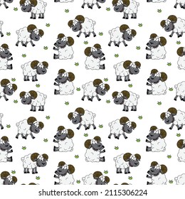 cute sheep animal cartoon pattern