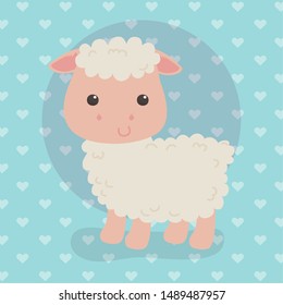 cute sheep animal farm character