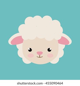 cute sheep animal farm isolated icon design, vector illustration  graphic 
