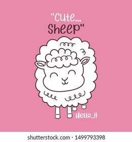 CUTE SHEEP ANIMAL vector design for t shirt vector illustration