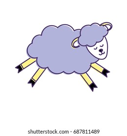cute sheep animal with wool design