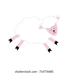 cute sheep animal with wool design