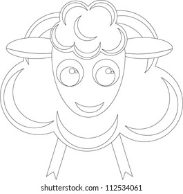 Cute sheep black and whte