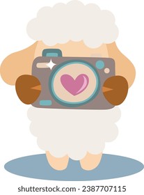 Cute sheep with a camera
