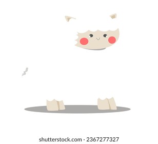 Cute sheep cartoon with background transparent 