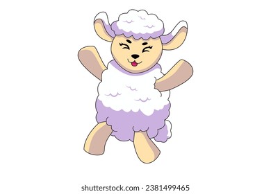 Cute Sheep Cartoon Character Design