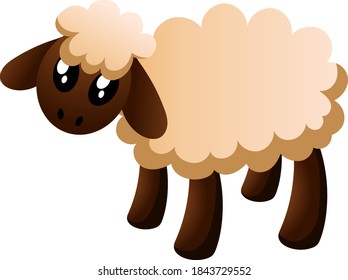 Cute sheep cartoon character vector  good for design assets