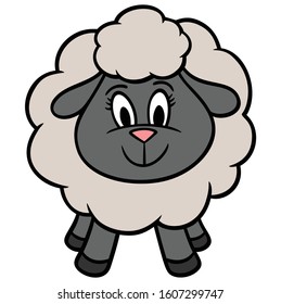 Cute Sheep - A cartoon illustration of a cute Sheep.