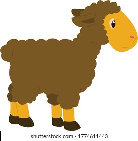 Cute sheep cartoon illustration vektor illustration on white background