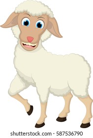 cute sheep cartoon on with background