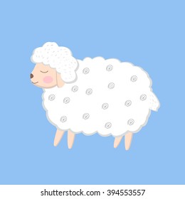 cute sheep, cartoon sheep vector