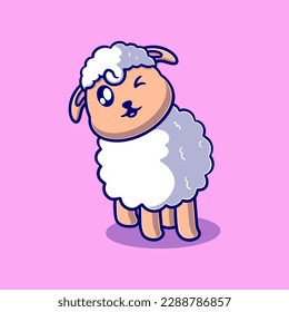 cute sheep cartoon vector icon illustration. animal nature icon concept isolated premium vector. flat design 