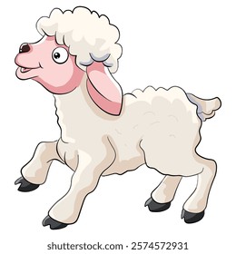 Cute sheep cartoon vector illustration