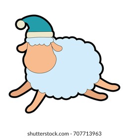 cute sheep character icon