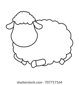 cute sheep character icon