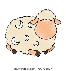 cute sheep character icon