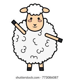 cute sheep character icon