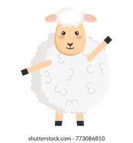 cute sheep character icon