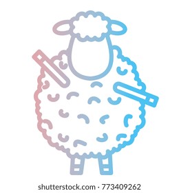 cute sheep character icon