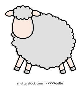 cute sheep character icon