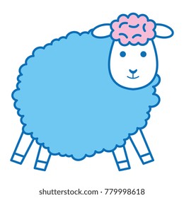 cute sheep character icon