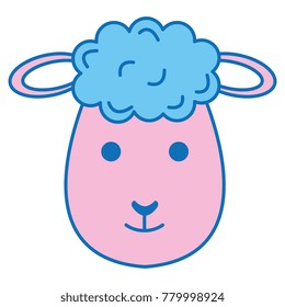 cute sheep character icon
