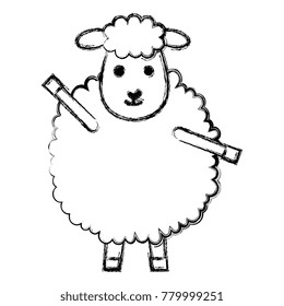 cute sheep character icon