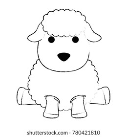 cute sheep character icon