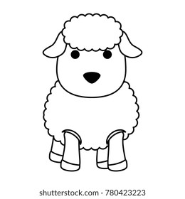 cute sheep character icon