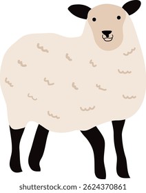 Cute Sheep Character Illustration- A soft and fluffy sheep character designed in a cute and friendly style