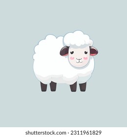 Cute Sheep Character Illustration Vector