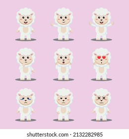 Cute Sheep Character Vector Design