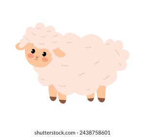 Cute sheep character. Vector illustration, flat style. Kids design.