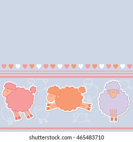 Cute sheep. Children design.