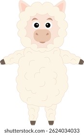 Cute sheep children's illustration for design