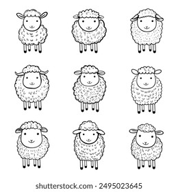 Cute sheep clipart design illustration