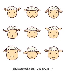 Cute sheep clipart design illustration