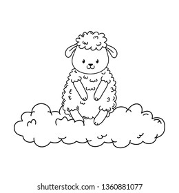 cute sheep in the clouds