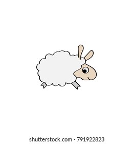Cute Sheep Color Vector