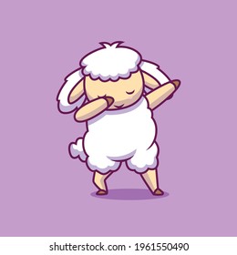 cute sheep dabbing cartoon illustration The Concept of Isolated Technology. Flat Cartoon Style Suitable for Landing Web Pages, Banners, Flyers, Stickers, Cards