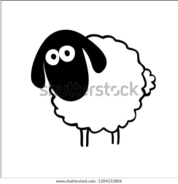 Cute Sheep Doodle Stock Vector (Royalty Free) 1204232806