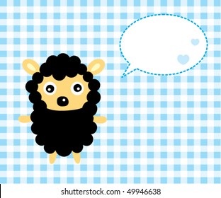 cute sheep doodle sweet easter greeting