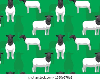 Cute Sheep Dormer Background Seamless Wallpaper svg