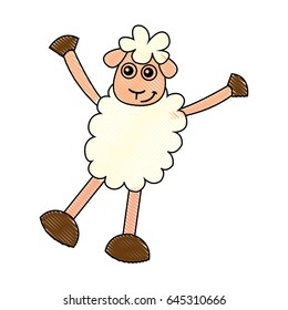 cute sheep drawing character