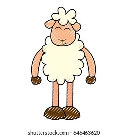 cute sheep drawing character