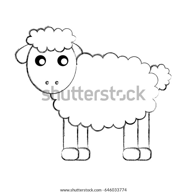 Cute Sheep Drawing Character Stock Vector Royalty Free 646033774 Shutterstock 